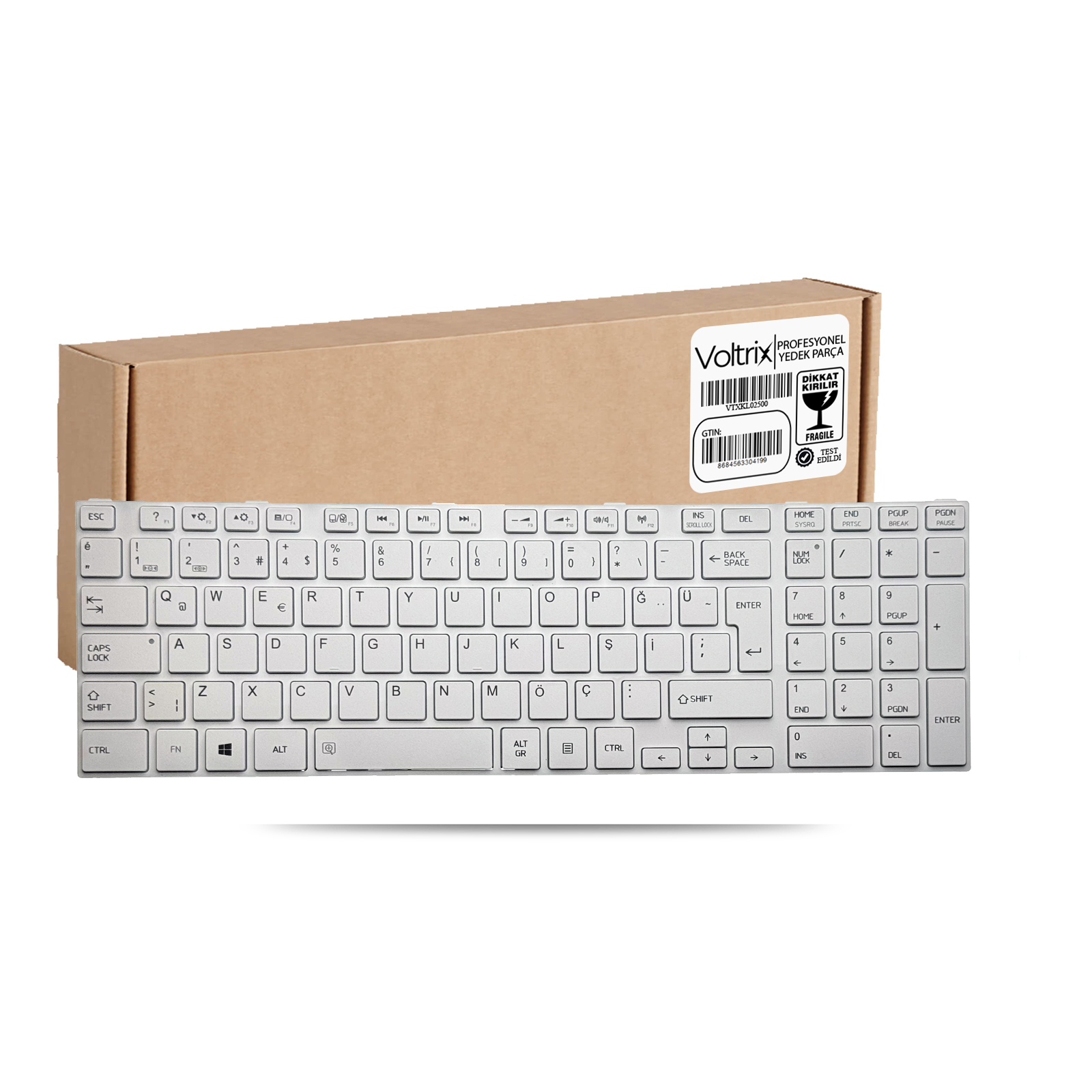 Toshiba Satellite C850 Uyumlu Notebook Klavye - Beyaz TR