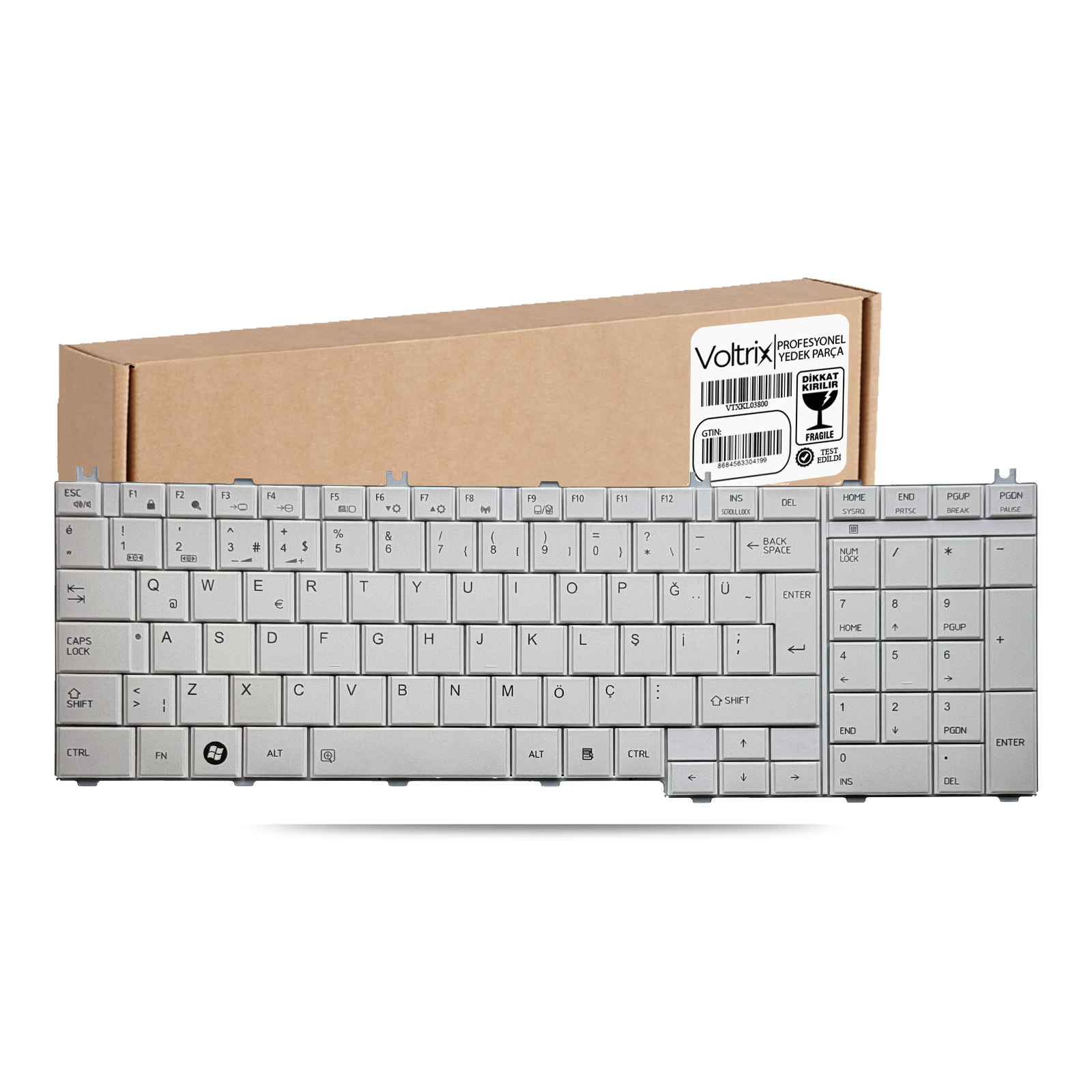 Toshiba Satellite C660 Uyumlu Notebook Klavye - Beyaz TR