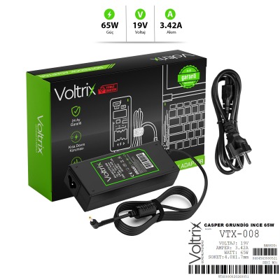VTX-008 Casper, Grundig, Exper 19V 3.42A 65W 4.0x1.7mm