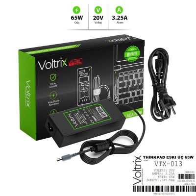 VTX-013 Lenovo IBM Boru Tip 20V 3.25A 65W 7.9x5.5mm