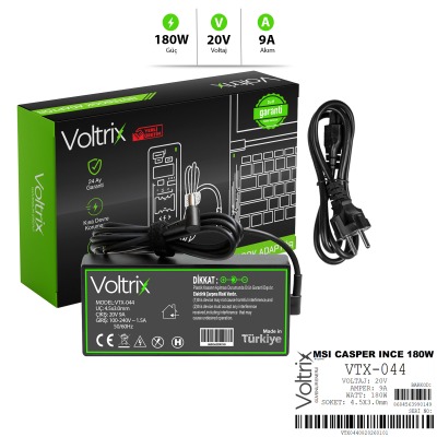 VTX-044 Asus, MSI iğne Uç (Yeni Nesil) 20V 9A 180W 4.5x3.0mm